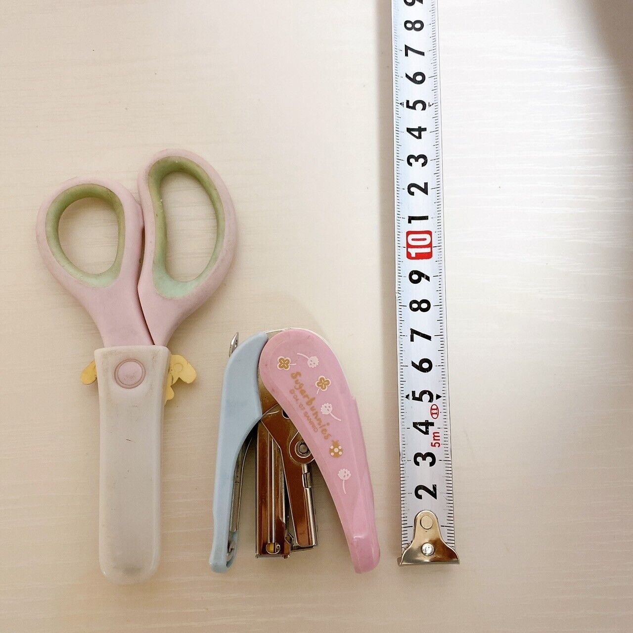 Sugar Bunnies Sanrio Scissors Stapler Stationery Pink Set Used Character Kawaii