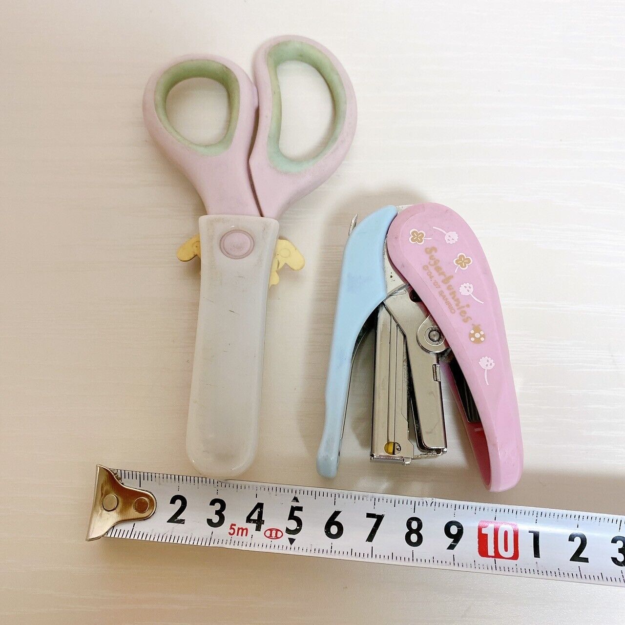 Sugar Bunnies Sanrio Scissors Stapler Stationery Pink Set Used Character Kawaii