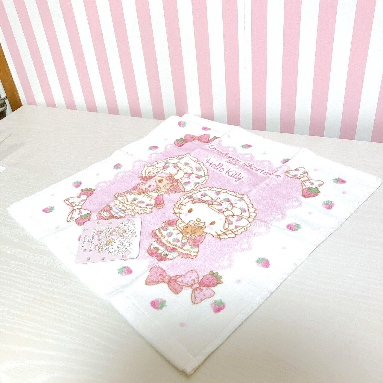 Sanrio Strawberry Shortcake Hello Kitty Hand Face Towel Pink Kawaii Character