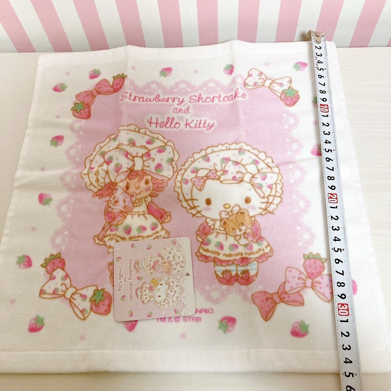 Sanrio Strawberry Shortcake Hello Kitty Hand Face Towel Pink Kawaii Character