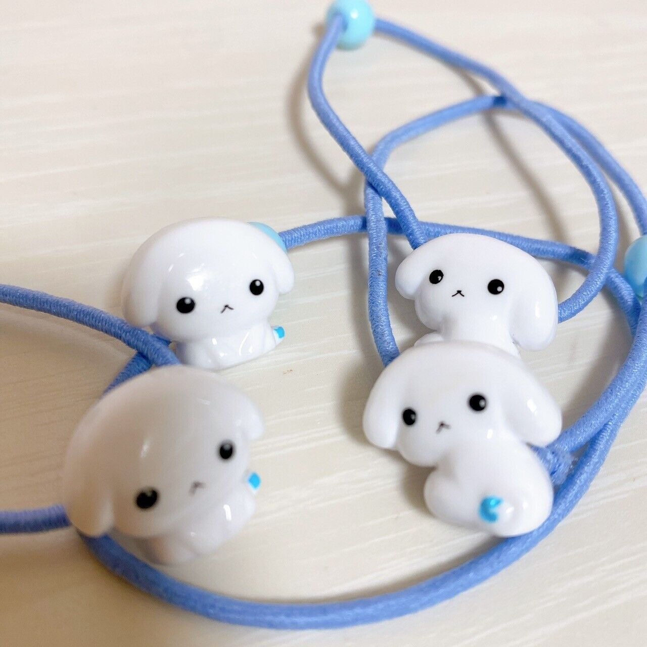 San-X Buru Buru Dog  Dogs Hair Rubber Pin 5 Set Light Blue Kawaii Character Rare