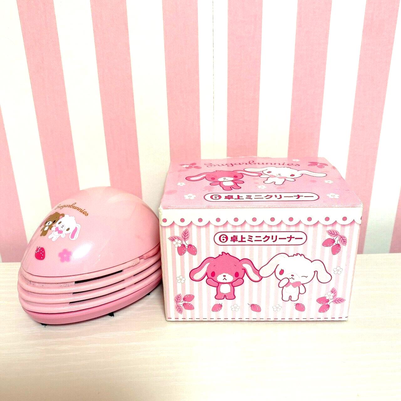 Sanrio Sugar Bunnies Desktop Cleaner Stationery Pink Shirousa Kurousa Kawaii