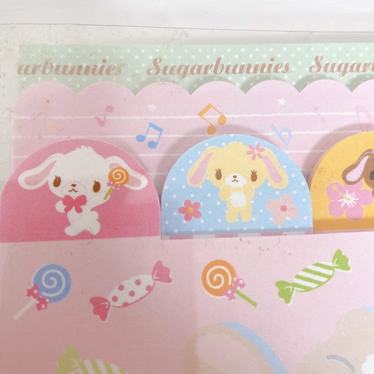 Sanrio Sugar Bunnies Memo Pad Notepad Shirousa Kurousa Rabbit Candy Flower Rare