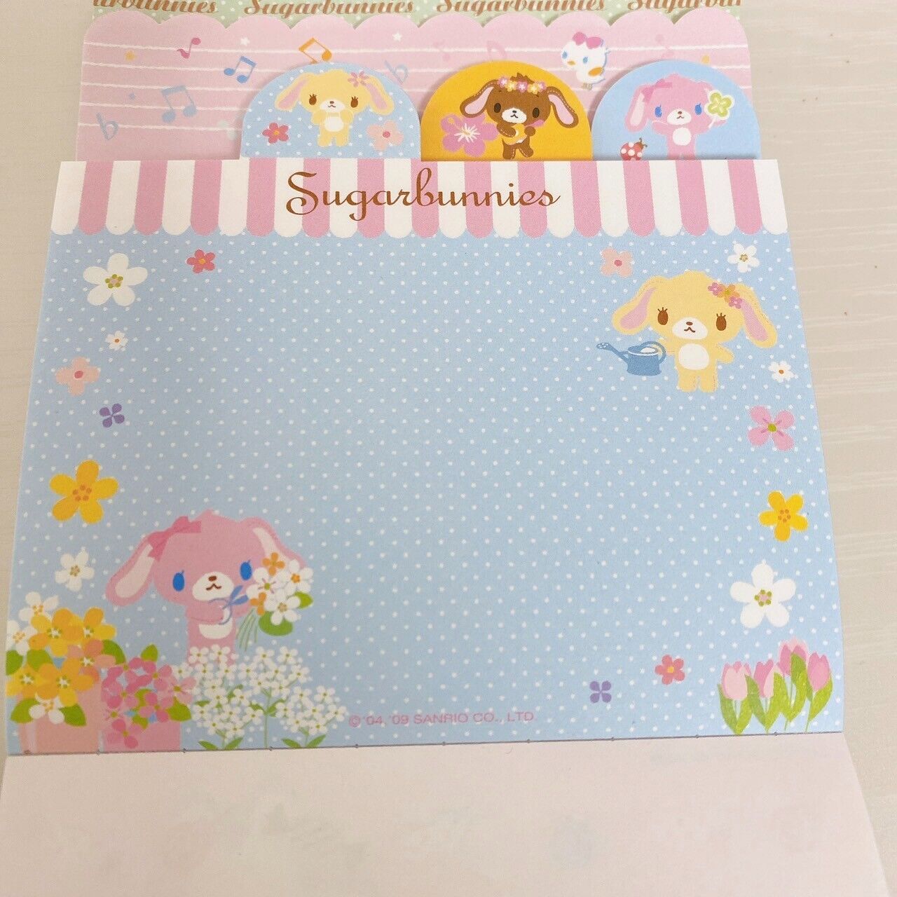 Sanrio Sugar Bunnies Memo Pad Notepad Shirousa Kurousa Rabbit Candy Flower Rare