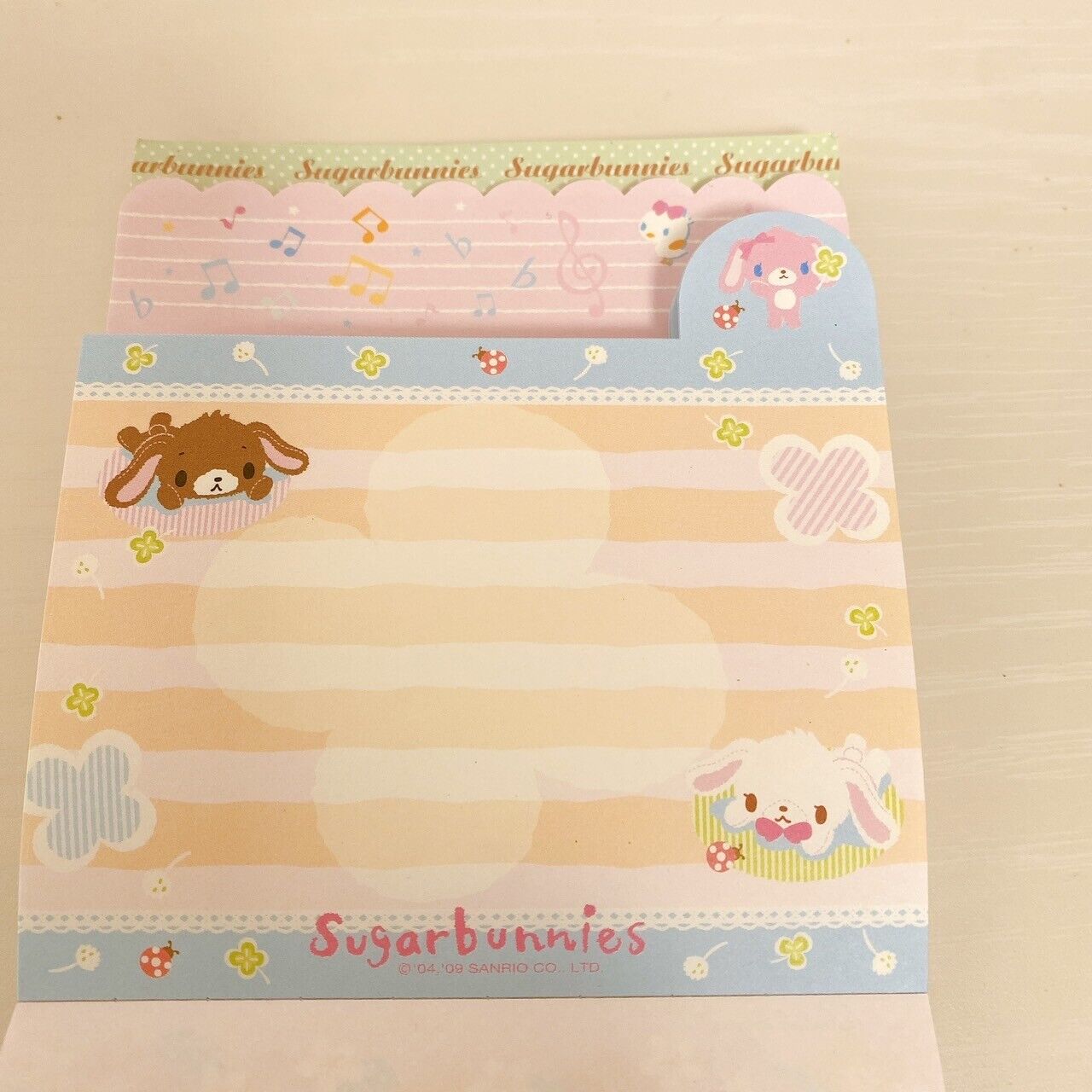 Sanrio Sugar Bunnies Memo Pad Notepad Shirousa Kurousa Rabbit Candy Flower Rare