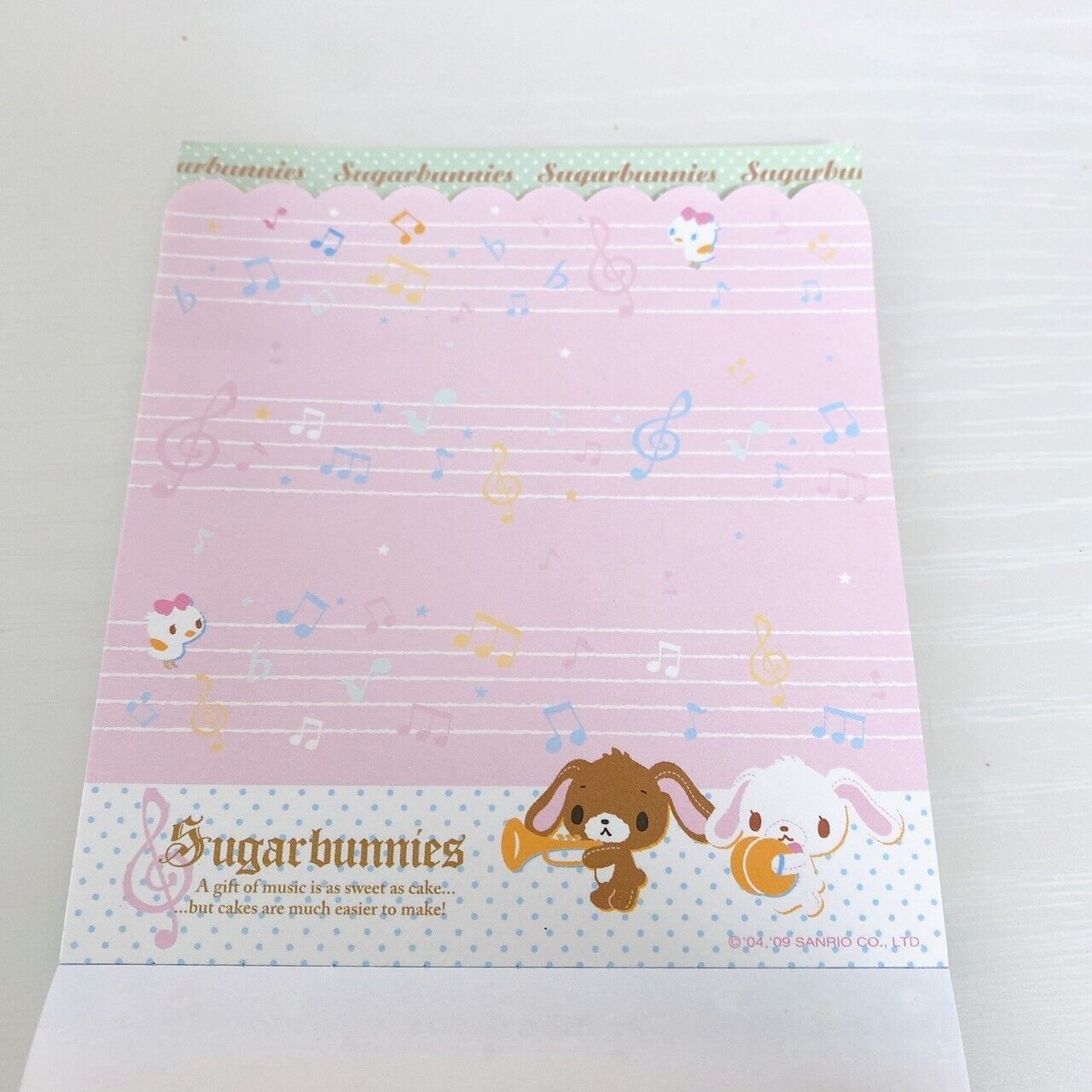 Sanrio Sugar Bunnies Memo Pad Notepad Shirousa Kurousa Rabbit Candy Flower Rare