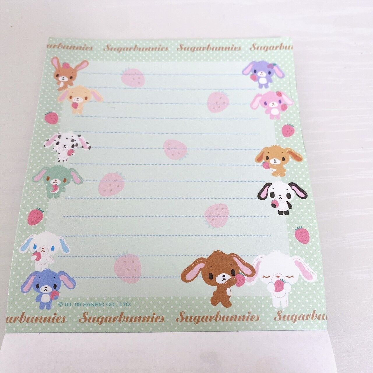 Sanrio Sugar Bunnies Memo Pad Notepad Shirousa Kurousa Rabbit Candy Flower Rare