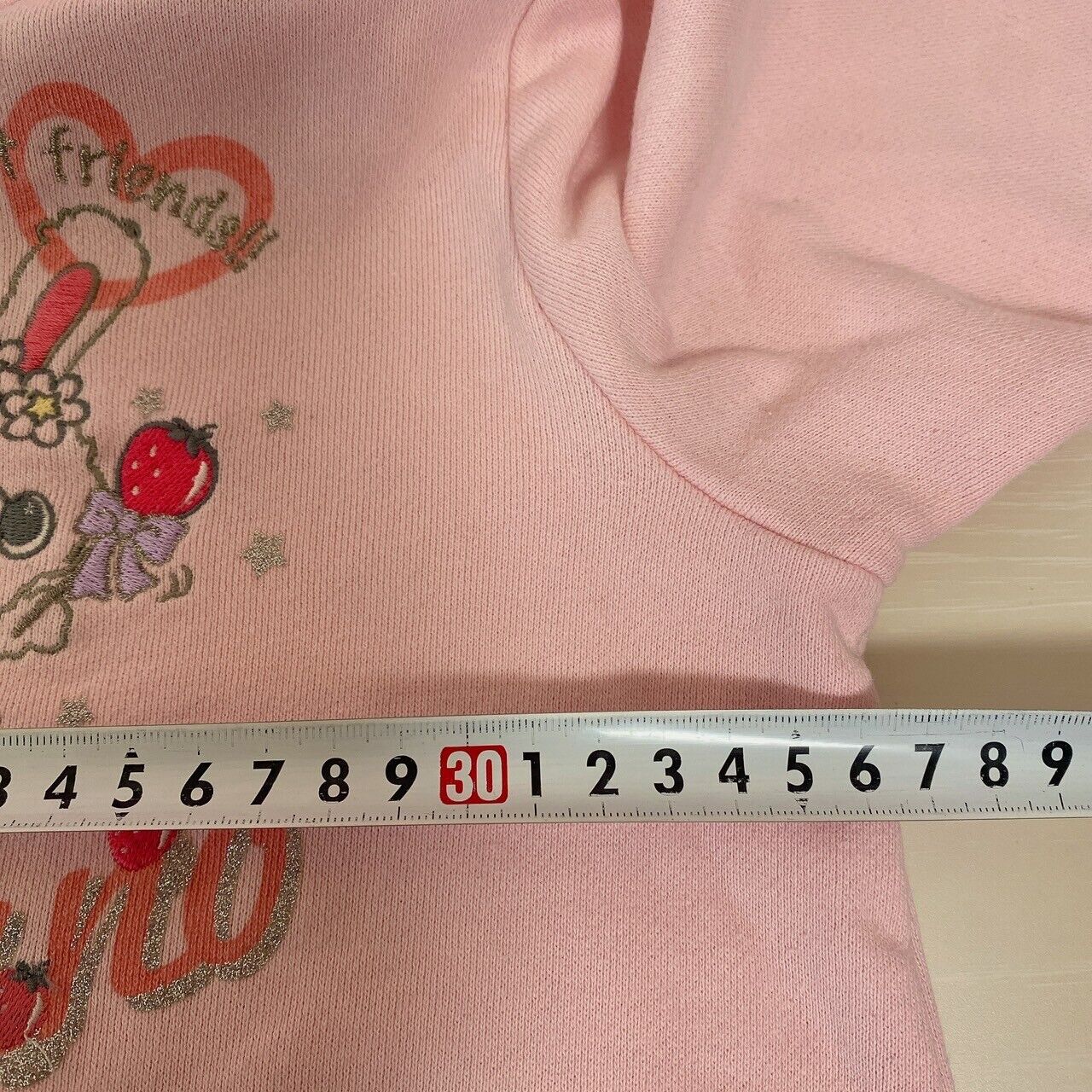 Mezzo Piano Hoodie 130 Size Pink Ribbon Rabbit Bear Strawberry Long Sleeve Rare