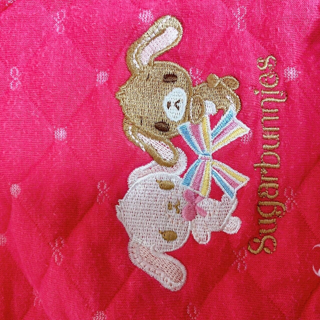 Sanrio Sugar Bunnies Jacket Outer 110 cm Pink Shirousa Kurousa Quilting Ribbon