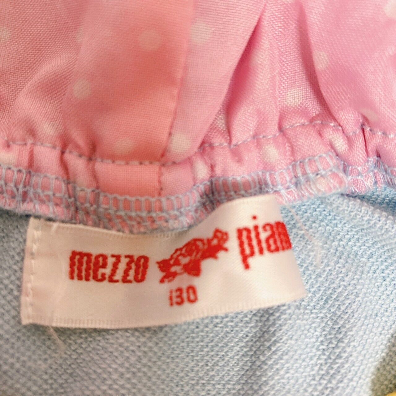 Mezzo Piano Hoodie 130 Size Flower Light Blue Embroidery Hood Clothing Kawaii