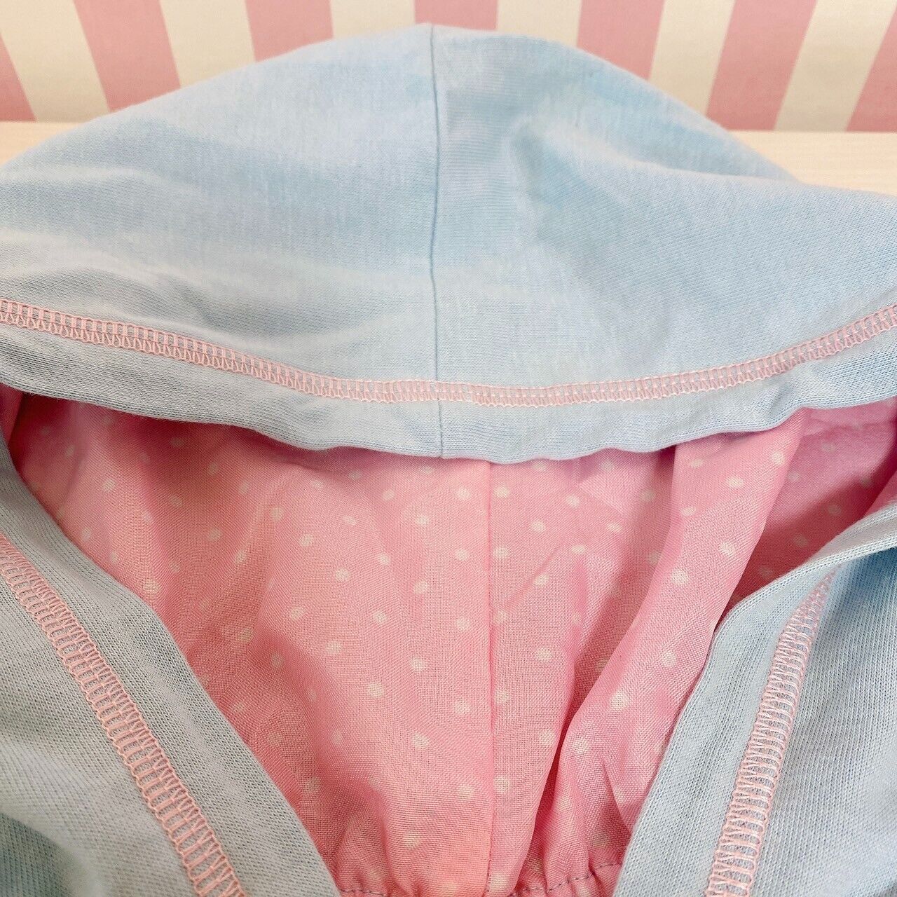 Mezzo Piano Hoodie 130 Size Flower Light Blue Embroidery Hood Clothing Kawaii