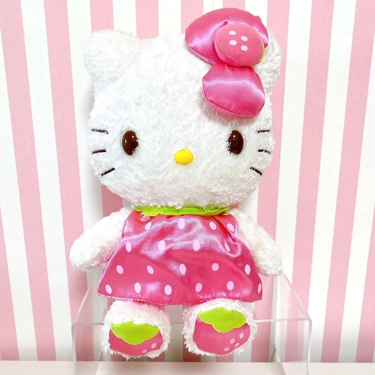 Sanrio Hello Kitty Strawberry Stuffed Plush Doll Soft Toy Character Kawaii RARE