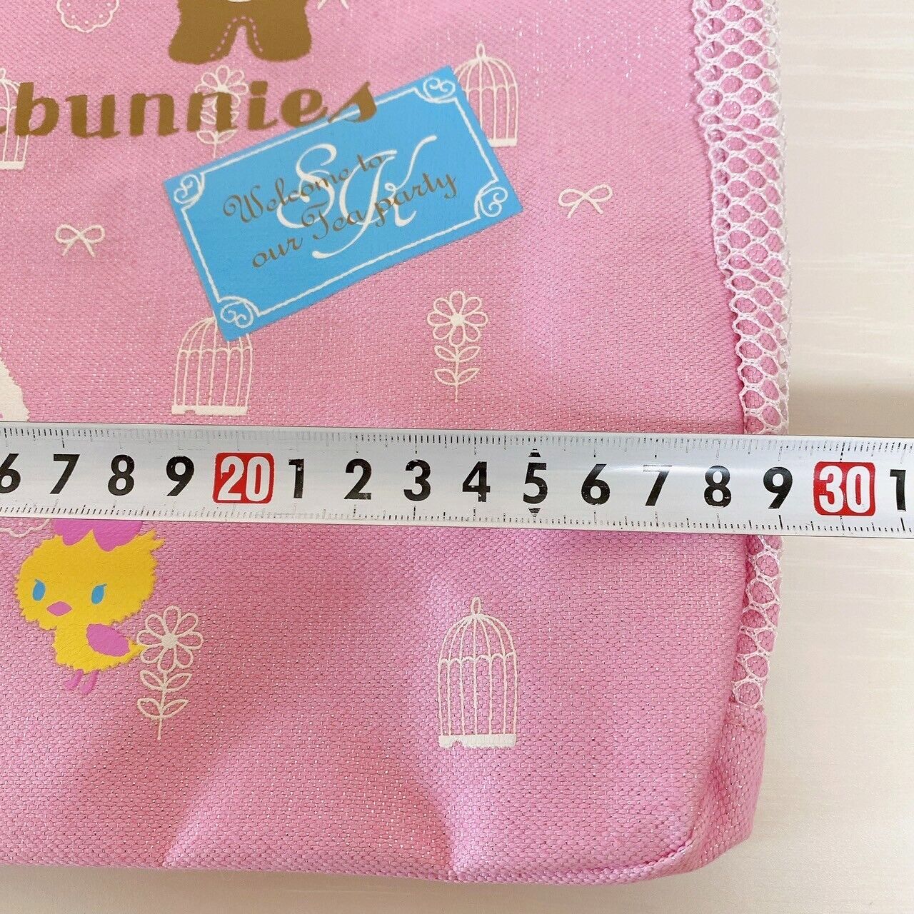 Sanrio Sugar Bunnies Tote Bag Pocket Shirousa Kurousa Pink Kawaii RARE Character