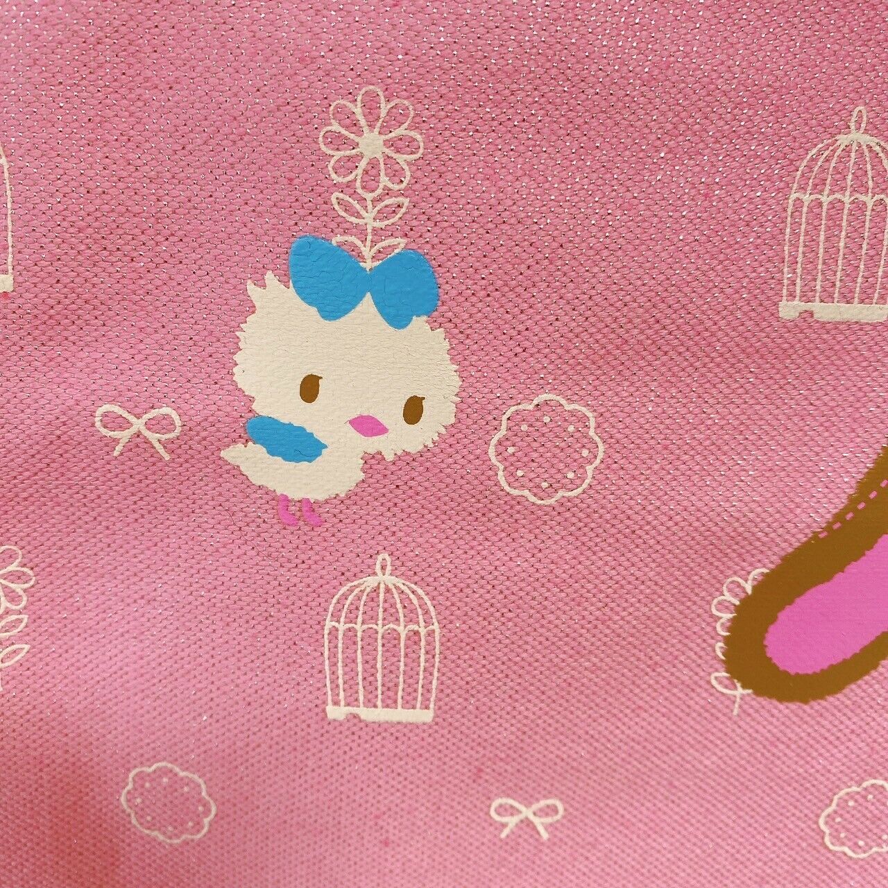 Sanrio Sugar Bunnies Tote Bag Pocket Shirousa Kurousa Pink Kawaii RARE Character