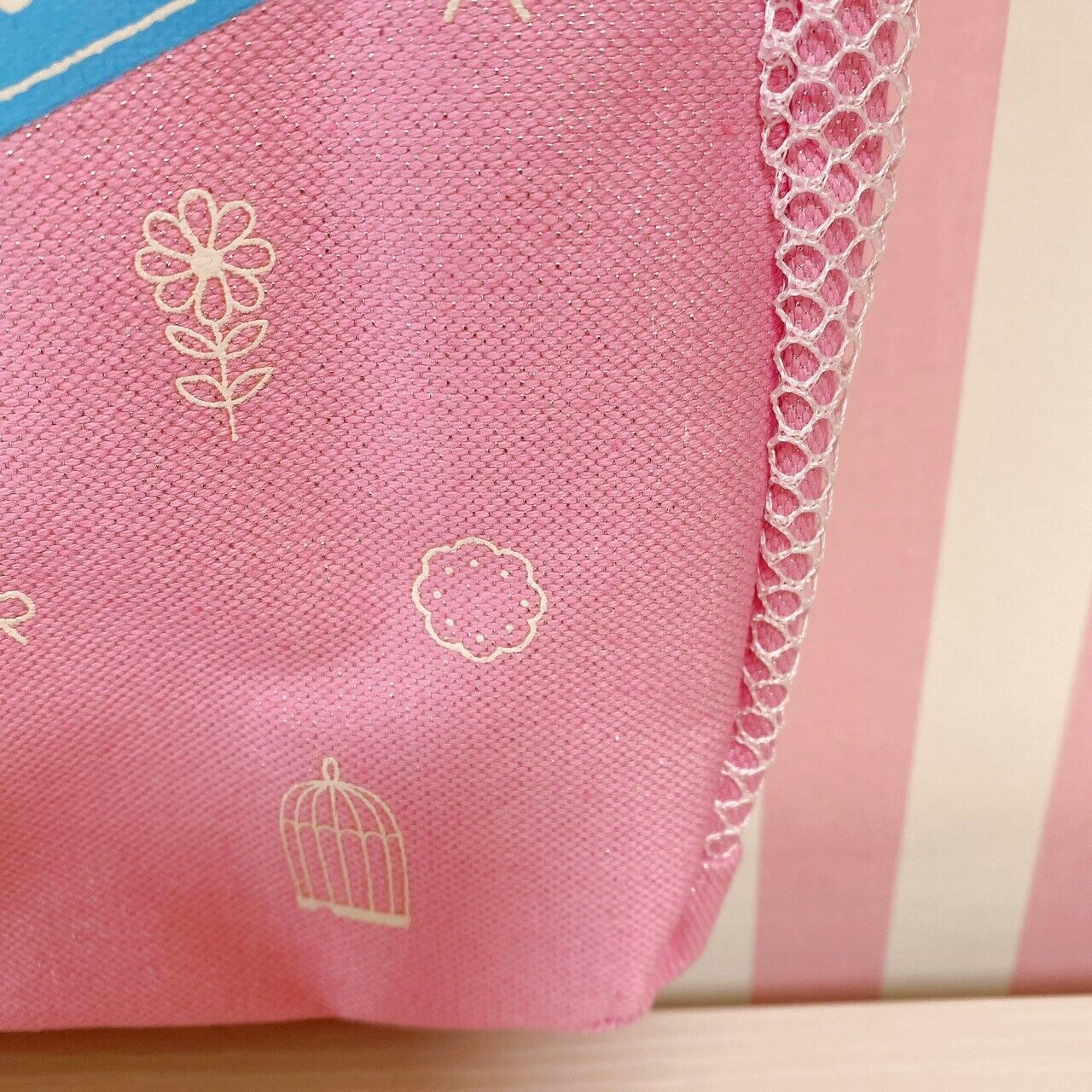 Sanrio Sugar Bunnies Tote Bag Pocket Shirousa Kurousa Pink Kawaii RARE Character