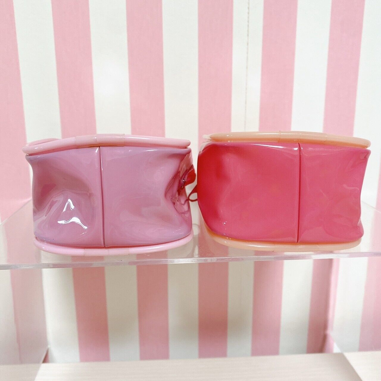 Sanrio Sugar Bunnies Mini Vinyl Bag Pouch Set 2 Shirousa Kurousa Hanausa Pink