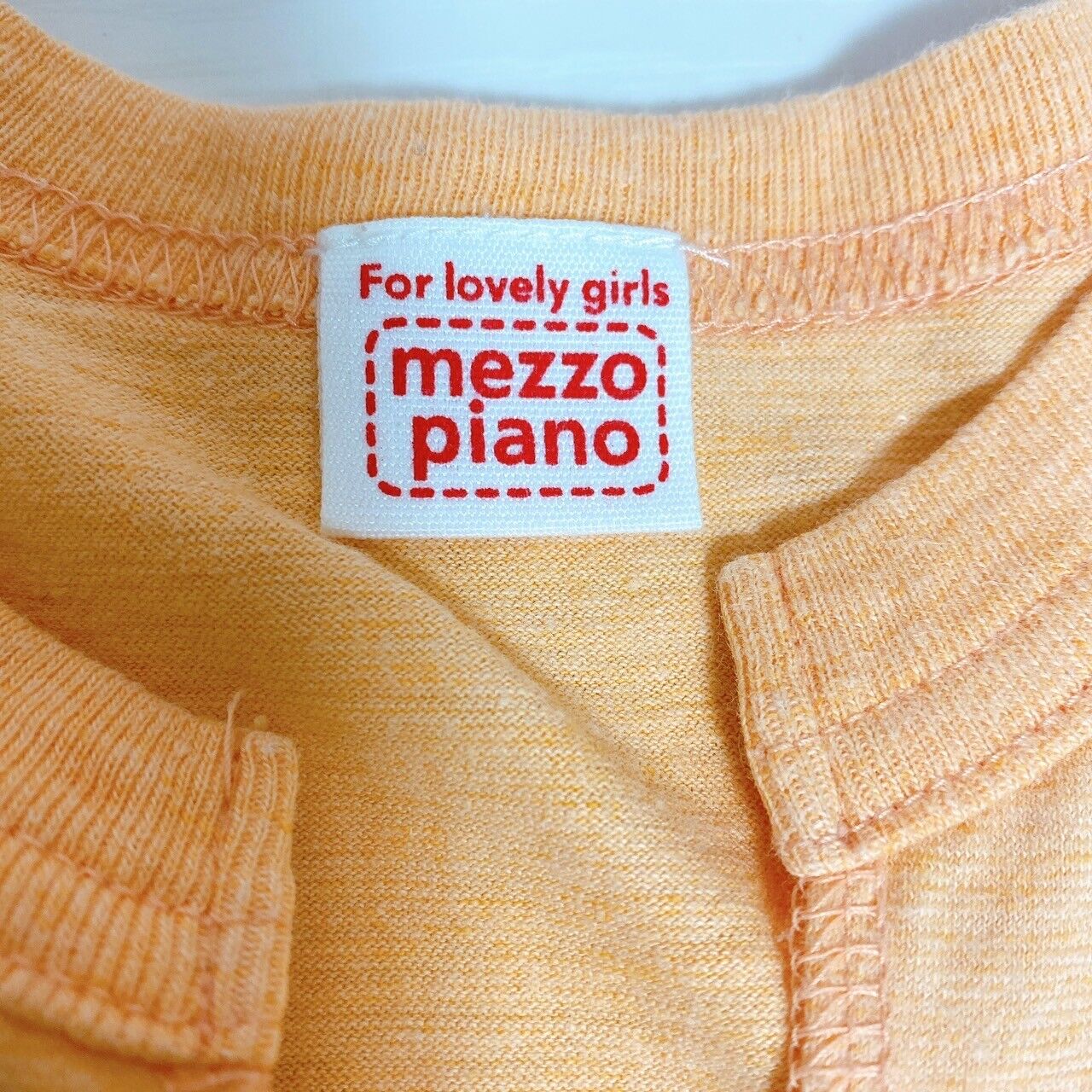 Mezzo Piano T-shirt Tops 150 Size Orange Hibiscus Tropical Flower Kawaii Rare