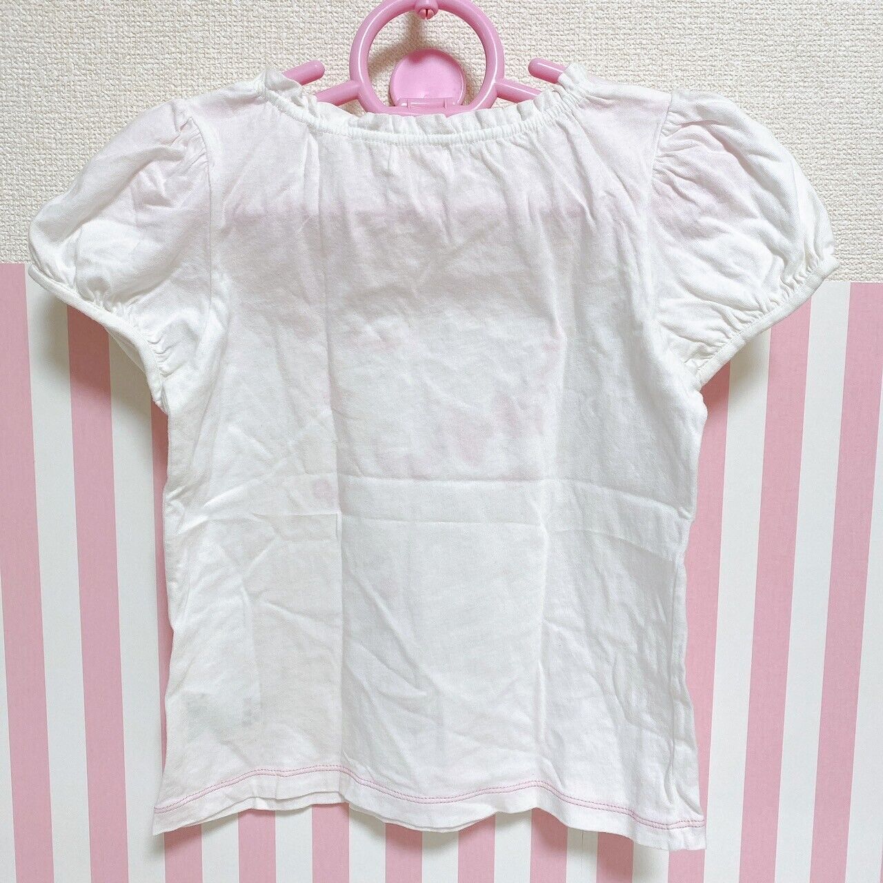 Mezzo Piano Kids T-shirt 130 Size White Cherry Ribbon Pink Heart Girls Kawaii