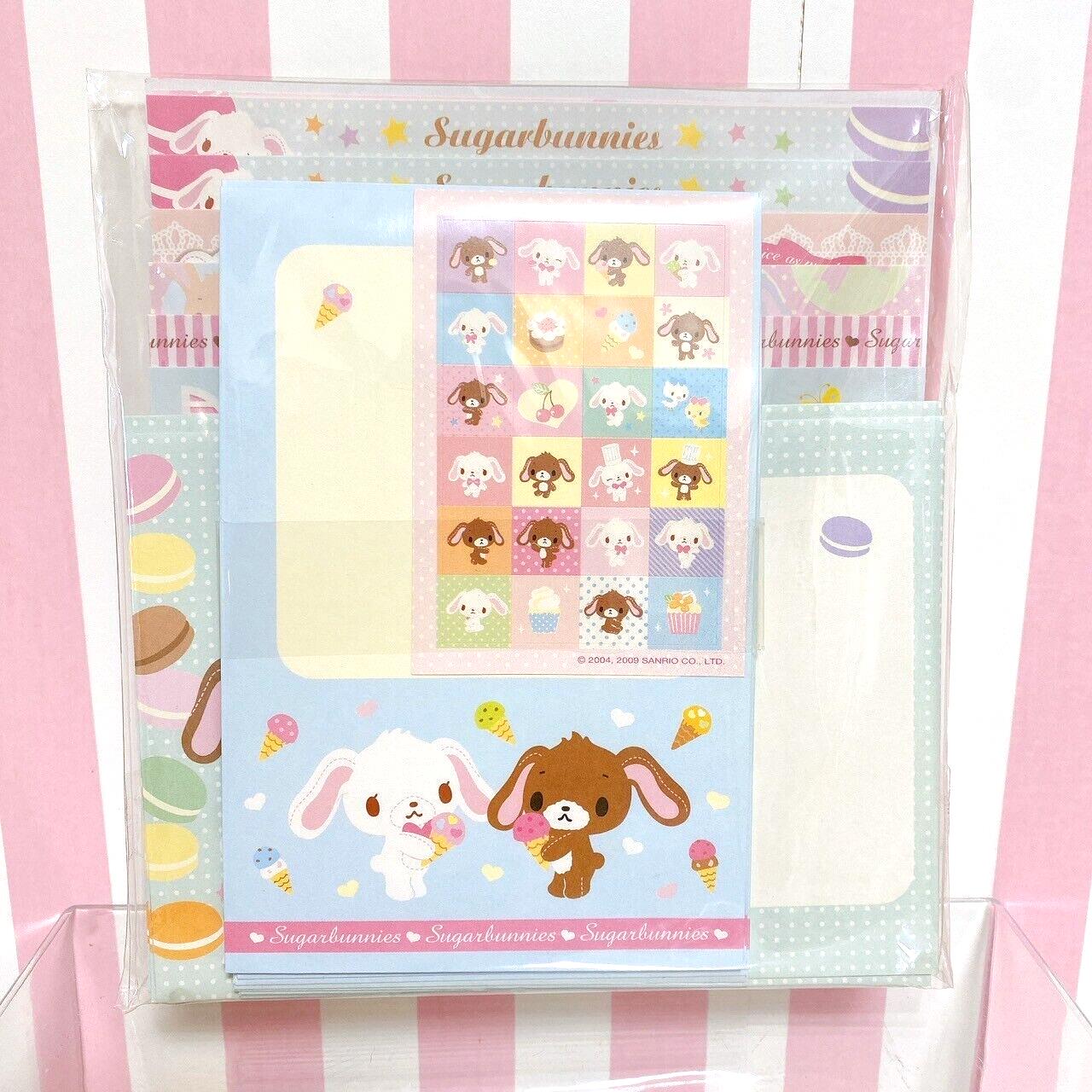 Sanrio Sugar Bunnies Letter Envelope Stickers Set Stationery Pink Large Capacity