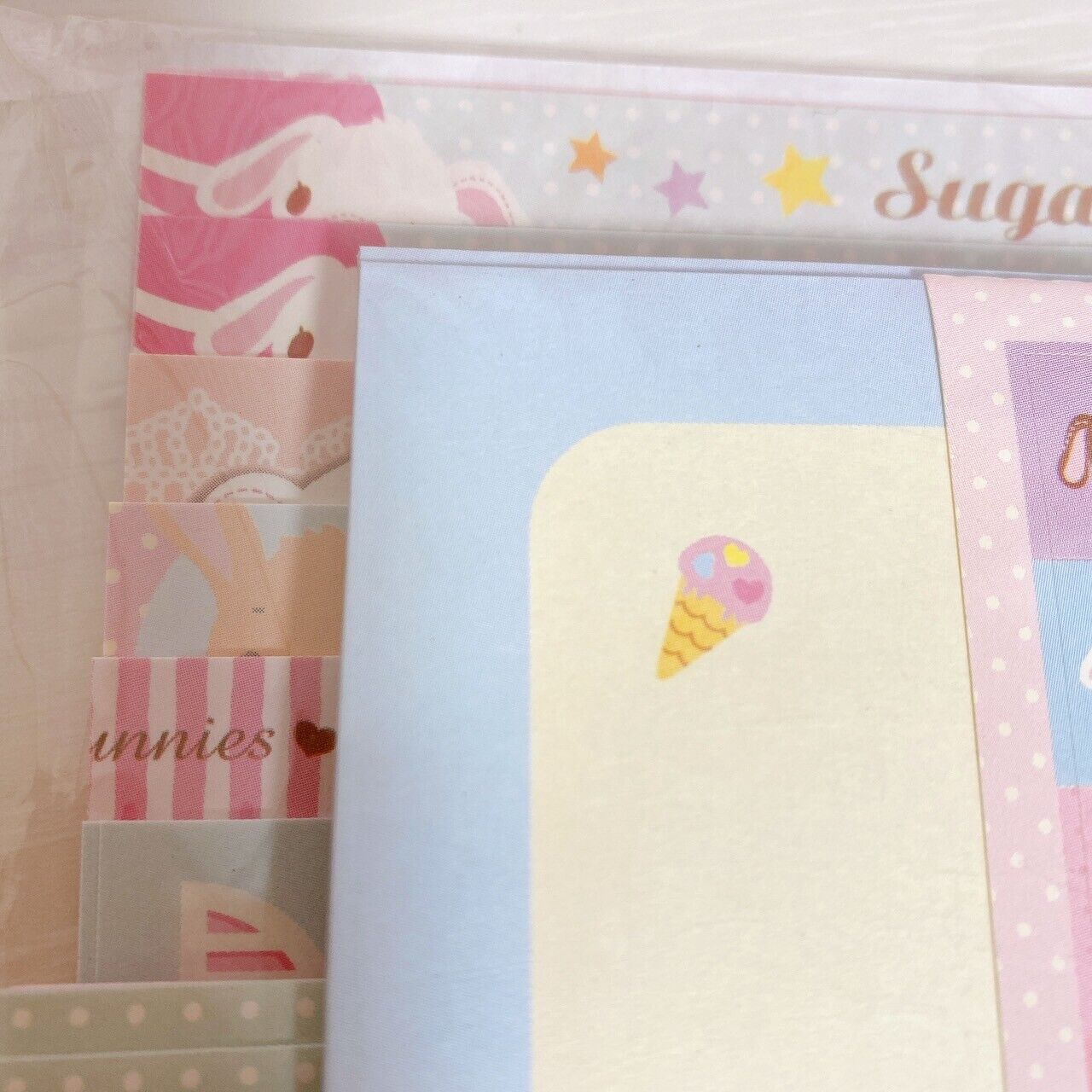 Sanrio Sugar Bunnies Letter Envelope Stickers Set Stationery Pink Large Capacity