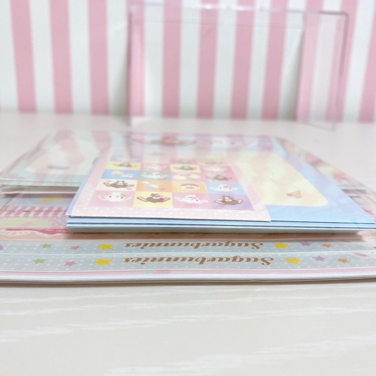 Sanrio Sugar Bunnies Letter Envelope Stickers Set Stationery Pink Large Capacity