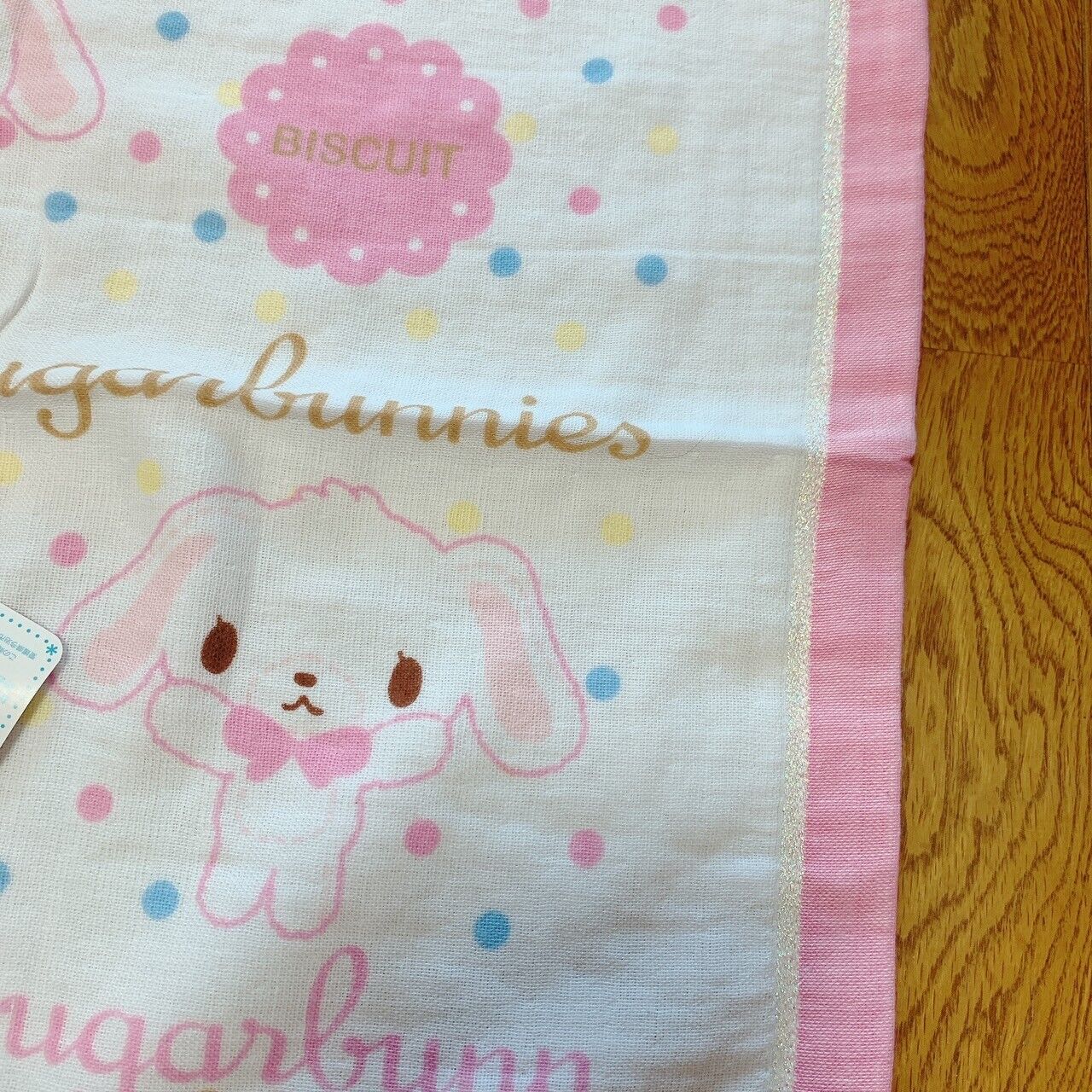 Sanrio Sugar Bunnies Bath Towel Shirousa Kurousa White Biscuit Dot Pink Blue