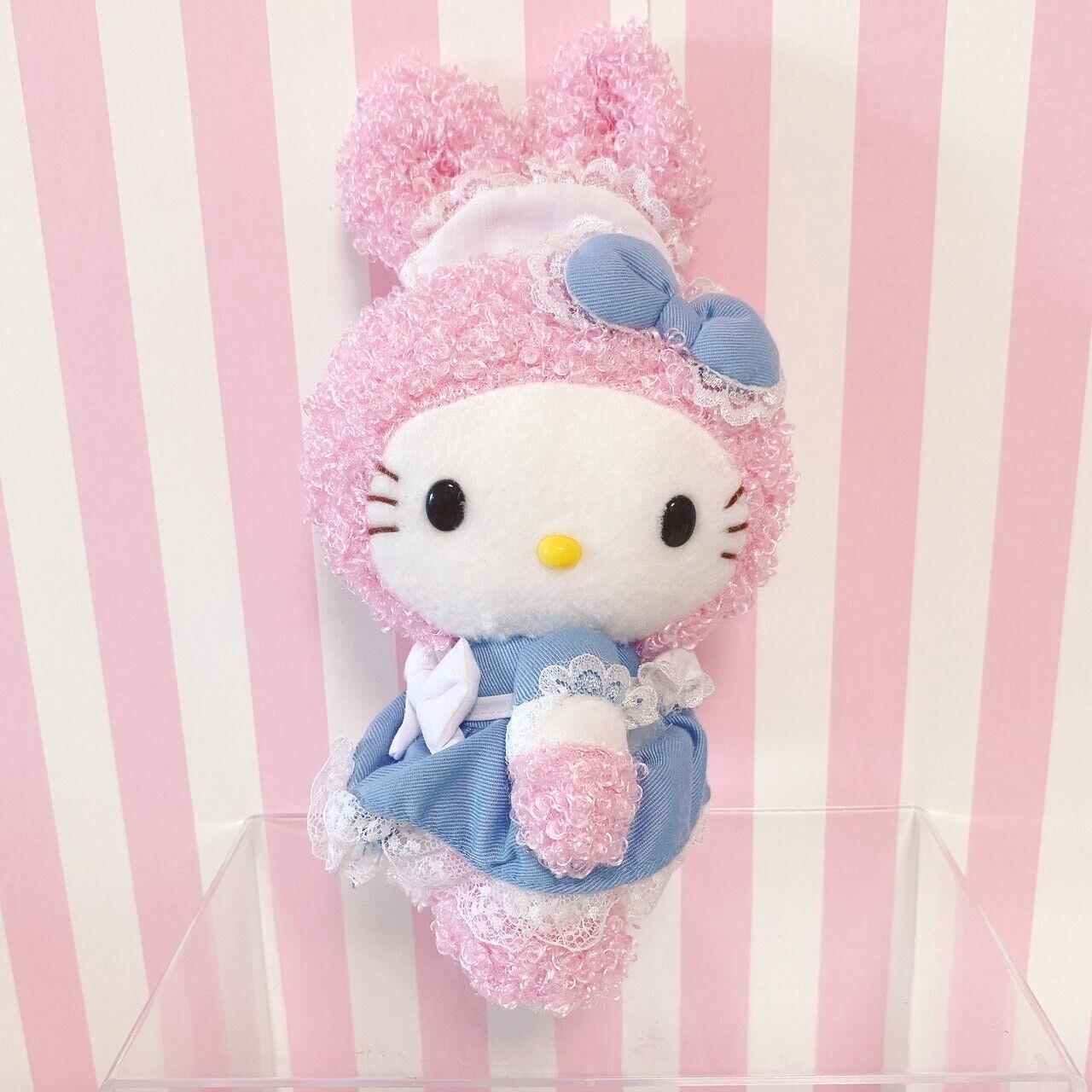 Sanrio Hello Kitty Plush Soft Stuffed Toy Doll Rabbit Fluffy Pink Ribbon Kawaii