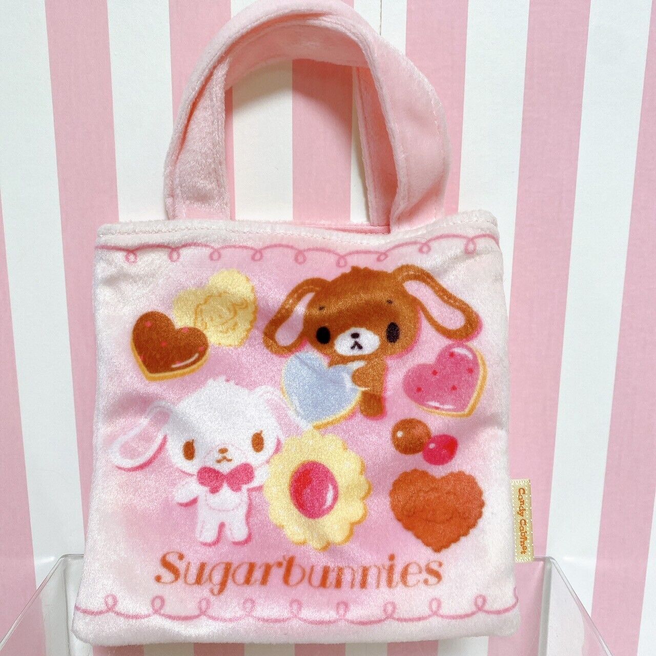 Sanrio Sugar Bunnies Mini Tote Bag Purse Cookies Pink Fluffy Character Kawaii