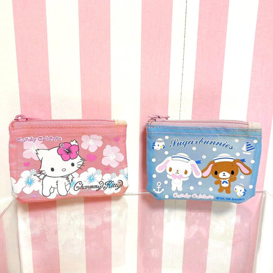 Sanrio Sugar Bunnies Charmy Kitty Bag Pouch Case 2 Set Pink Light Blue Kawaii