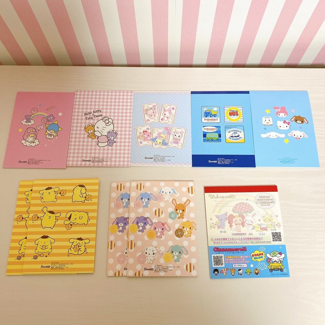 Sanrio Hello Kitty Sugar Bunnies Memo Pad Notepad 10 Set Stationery Kawaii Rare