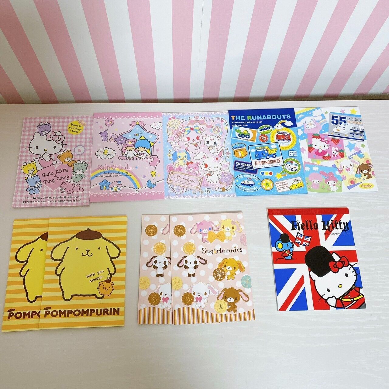 Sanrio Hello Kitty Sugar Bunnies Memo Pad Notepad 10 Set Stationery Kawaii Rare