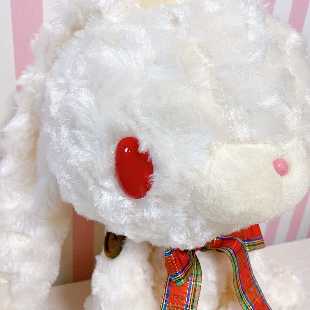 Hanyou Usagi Teddy CGP262 Set 2 Plush Soft Stuffed Toy Pink White Rabbit Ribbon