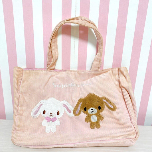 Sanrio Sugar Bunnies Tote Bag Handbag School Pink Shirousa Kurousa Rabbit Rare