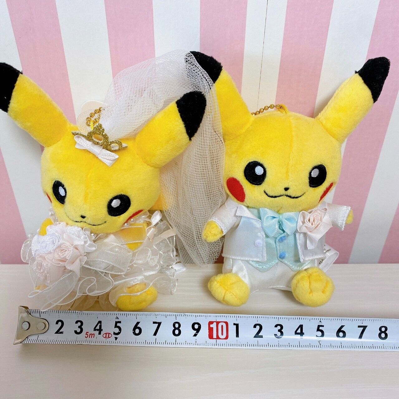 Pokemon Pikachu Precious Wedding Key Chain Plush Soft Stuffed Toy Yellow Rare