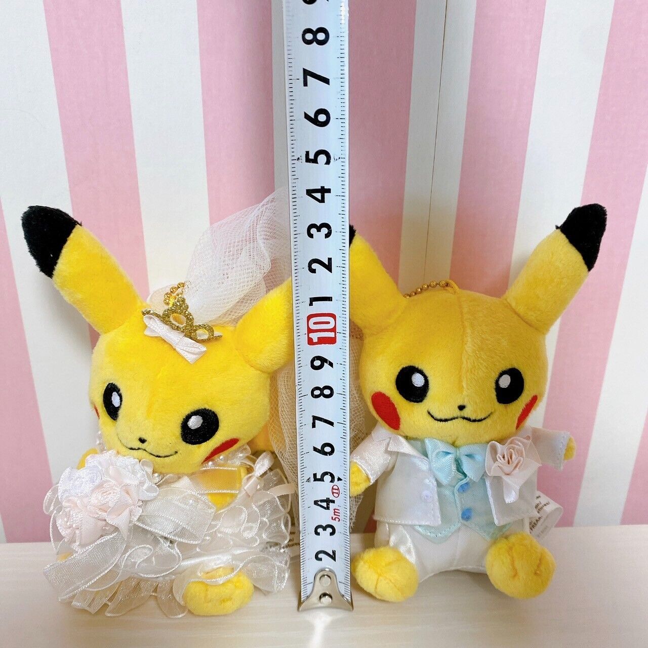 Pokemon Pikachu Precious Wedding Key Chain Plush Soft Stuffed Toy Yellow Rare