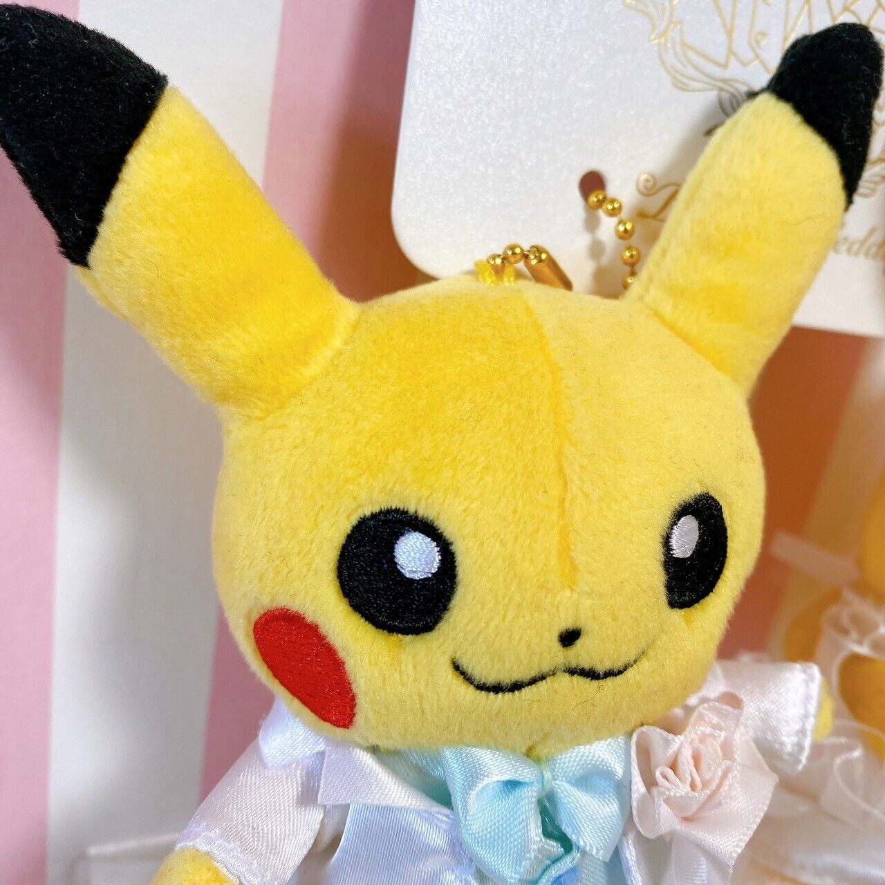 Pokemon Pikachu Precious Wedding Key Chain Plush Soft Stuffed Toy Yellow Rare