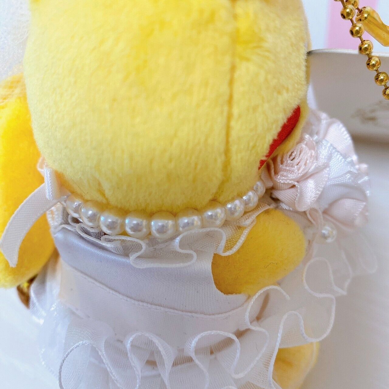 Pokemon Pikachu Precious Wedding Key Chain Plush Soft Stuffed Toy Yellow Rare