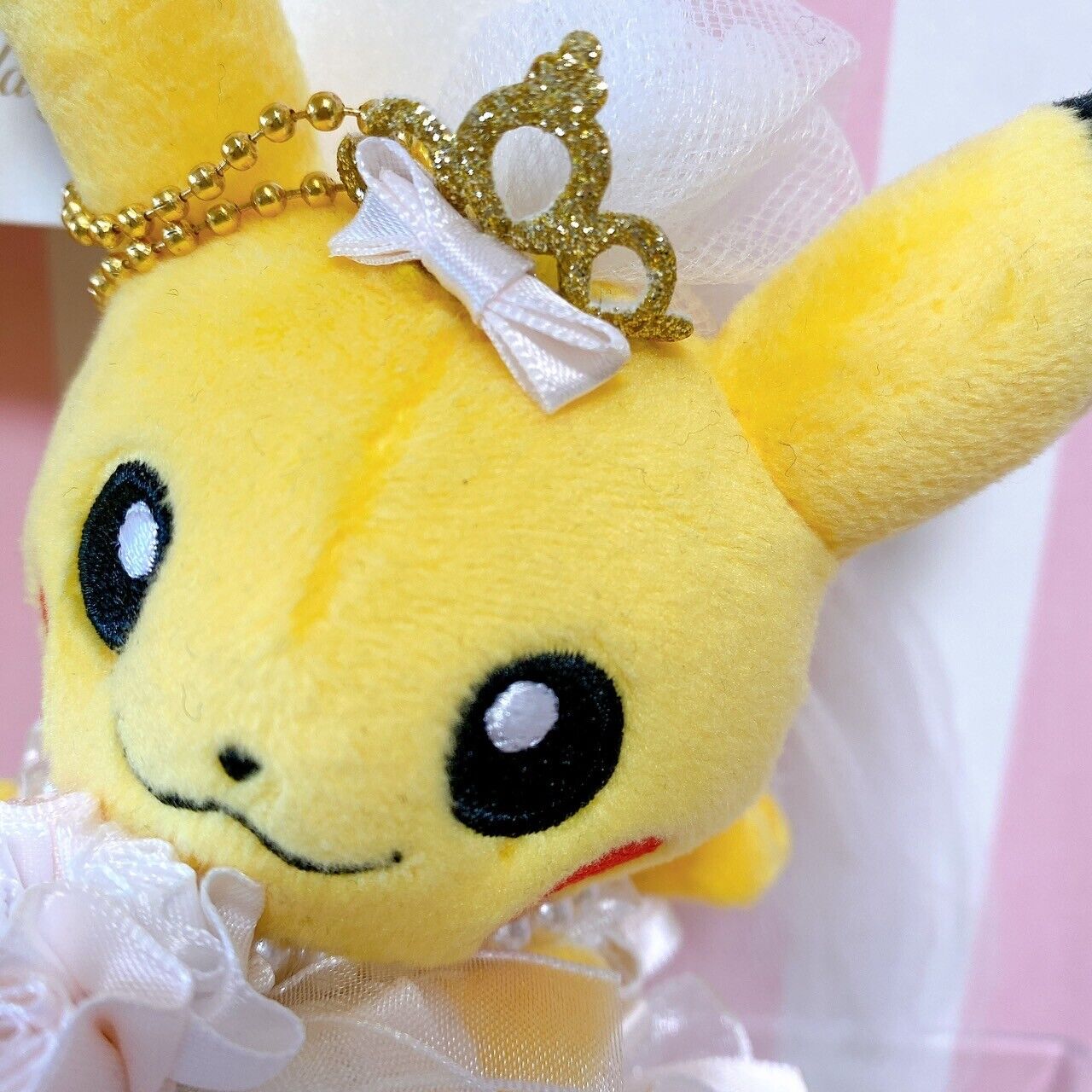 Pokemon Pikachu Precious Wedding Key Chain Plush Soft Stuffed Toy Yellow Rare