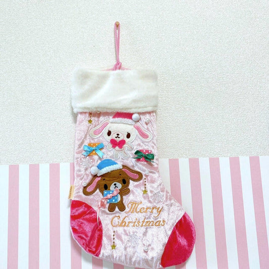 Sanrio Sugarbunnies Christmas Stocking Boots Pink Lame Bunnies Shirousa Kurousa