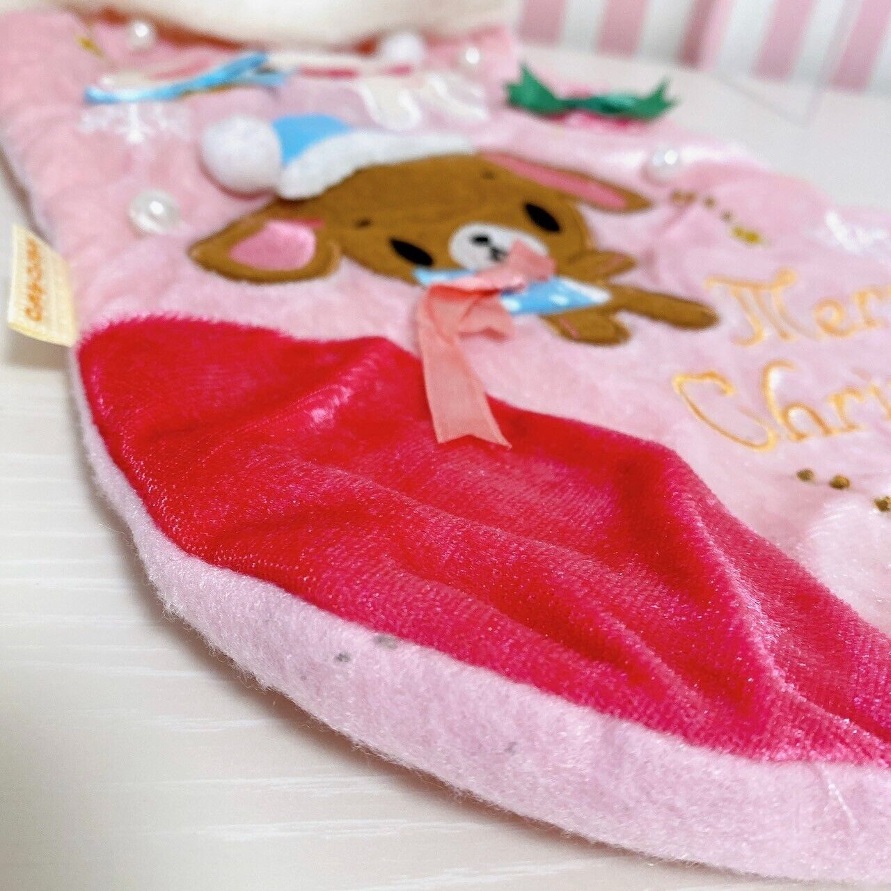 Sanrio Sugarbunnies Christmas Stocking Boots Pink Lame Bunnies Shirousa Kurousa