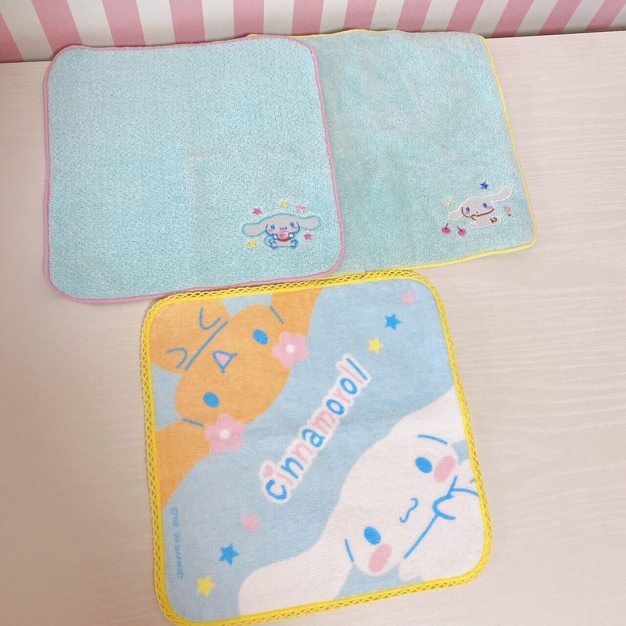 Sanrio Cinnamoroll Mini Hand Towel Set 3 Light Blue Star Fluffy Kawaii Rare