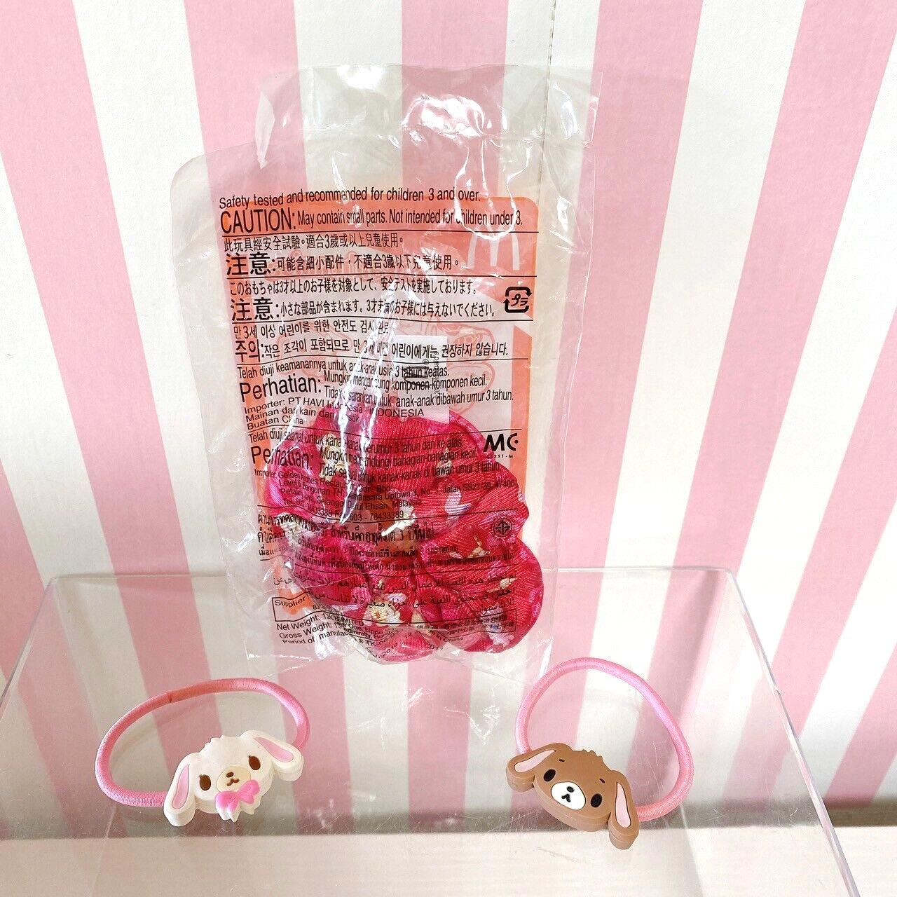 Sanrio Sugar Bunnies Hair Rubber Scrunchie Chouchou Set 3 Shirousa Kurousa Rare