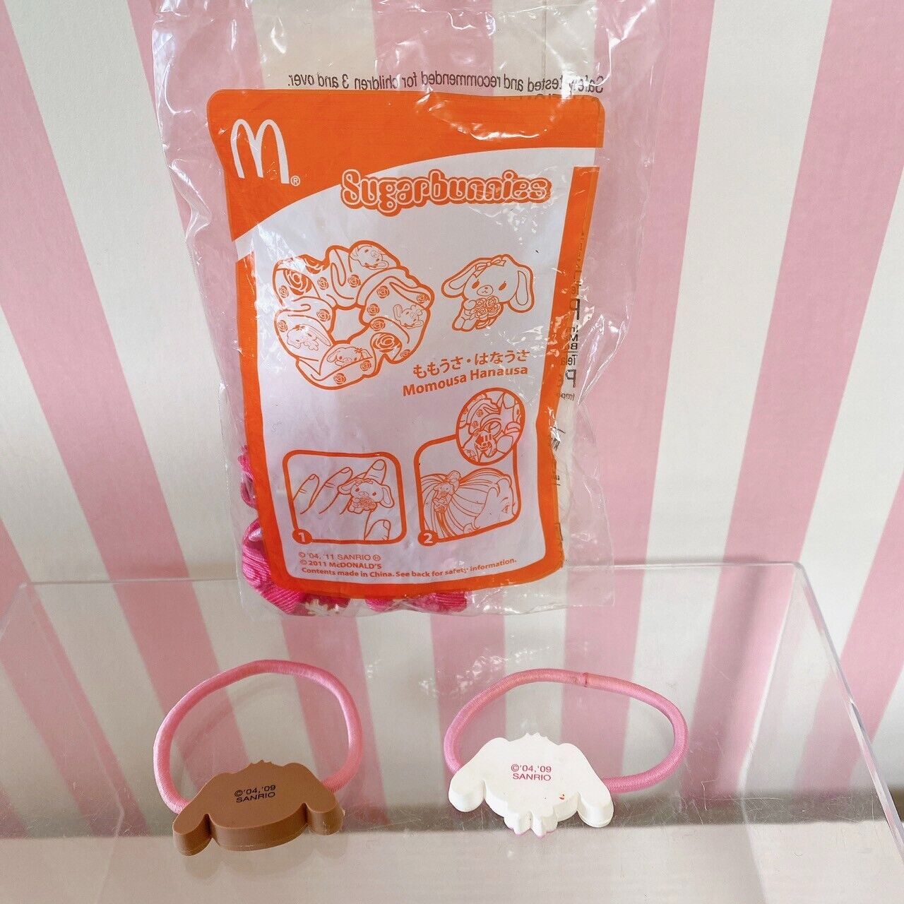 Sanrio Sugar Bunnies Hair Rubber Scrunchie Chouchou Set 3 Shirousa Kurousa Rare