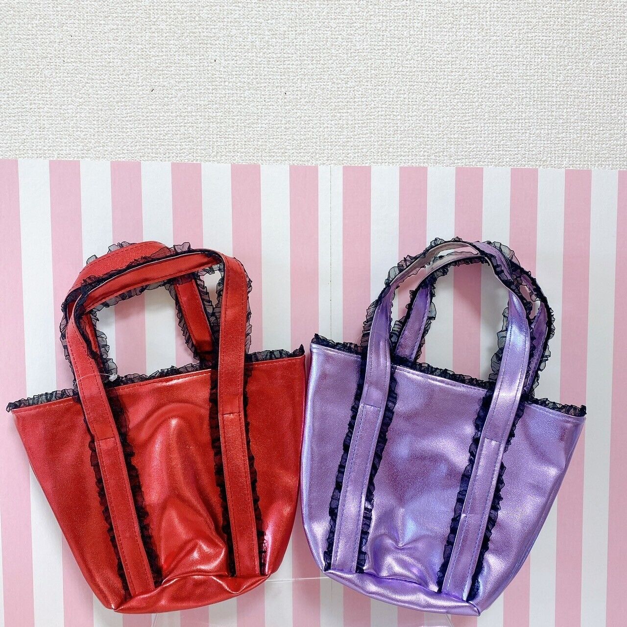 Sanrio Charmmy Charmy Kitty Walker Tote Bag Set 2 Handbag Frill Red Purple Rare