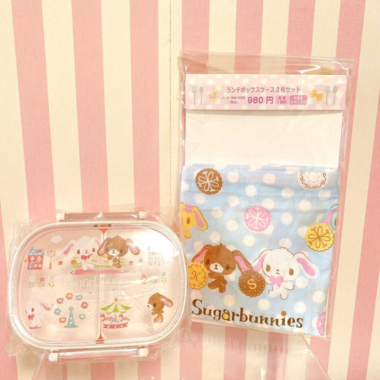 Sanrio Sugar Bunnies Lunch Box Case Set 2 Amusement Park Cookie Obento Kawaii