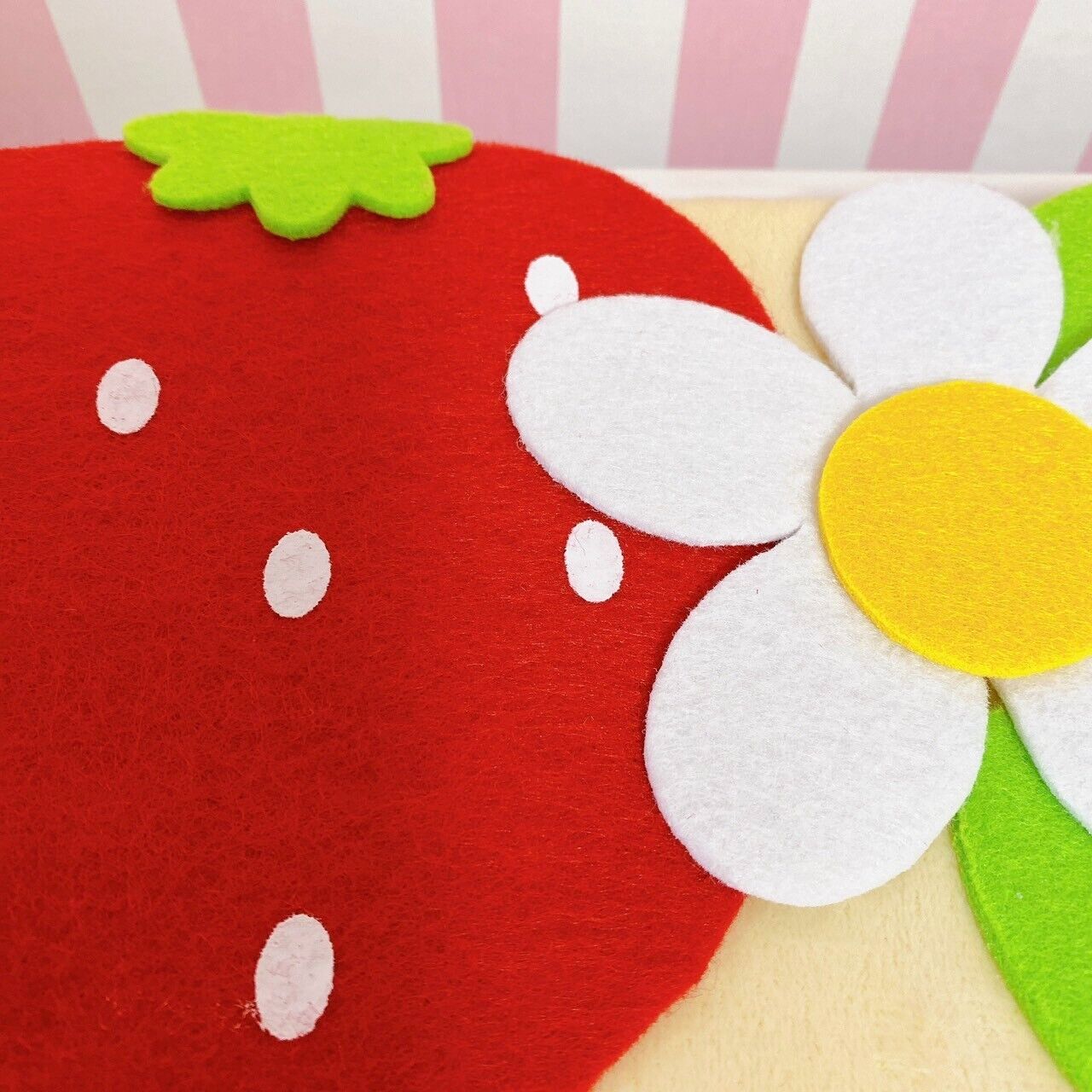 Rilakkuma Korilakkuma San-X White Rug Face Mold Fluffy Strawberry Flower Kawaii