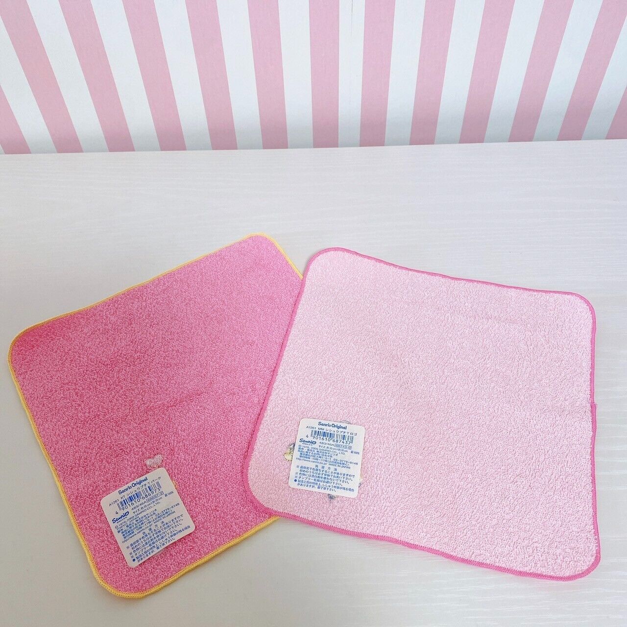 Sanrio Hello Kitty My Melody Mini Hand Towel Set 2 Pink Rabbit Cat Heart Kawaii