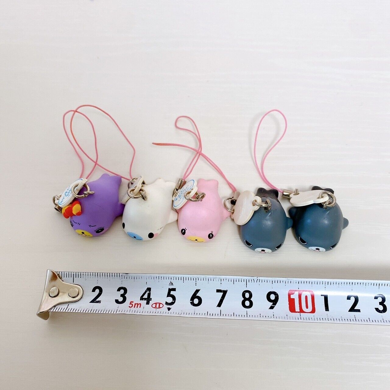 San-X Mamegoma Strap Set 5 White Pink Black Purple Sea Animals Character Kawaii