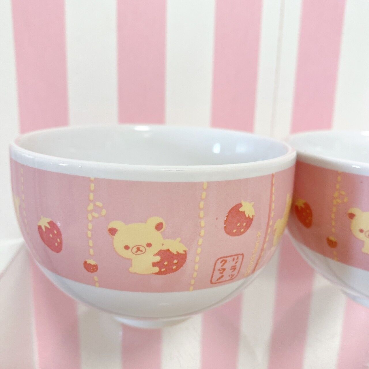 Rilakkuma Korilakkuma SanX Japanese Tea Set 3 Cup Teapot Strawberry Pink Kawaii