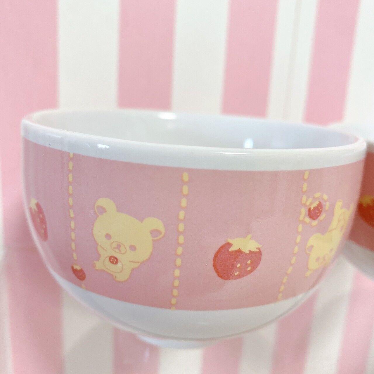 Rilakkuma Korilakkuma SanX Japanese Tea Set 3 Cup Teapot Strawberry Pink Kawaii